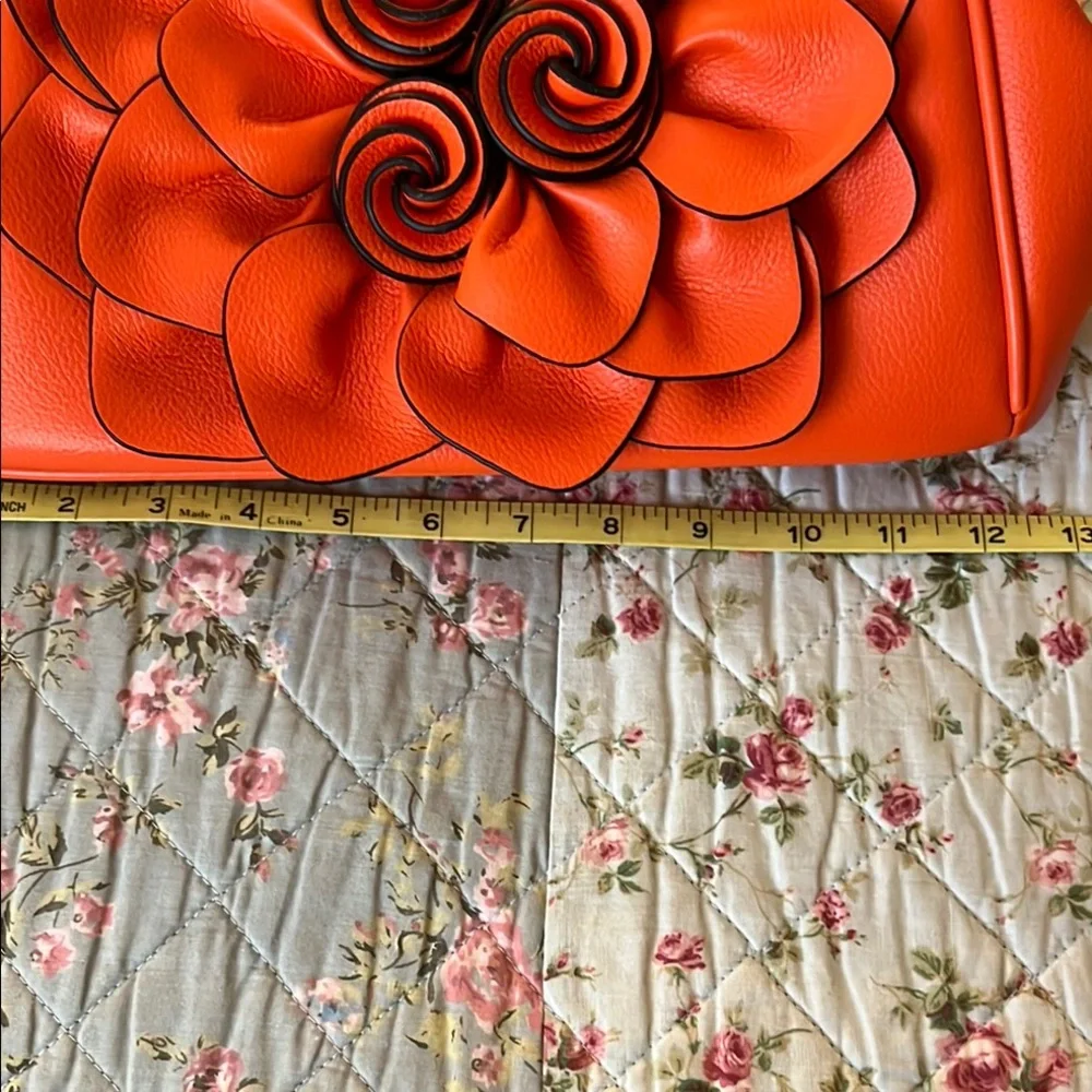 Elegant Orange Floral Women's Bag - Picture 8 of 10